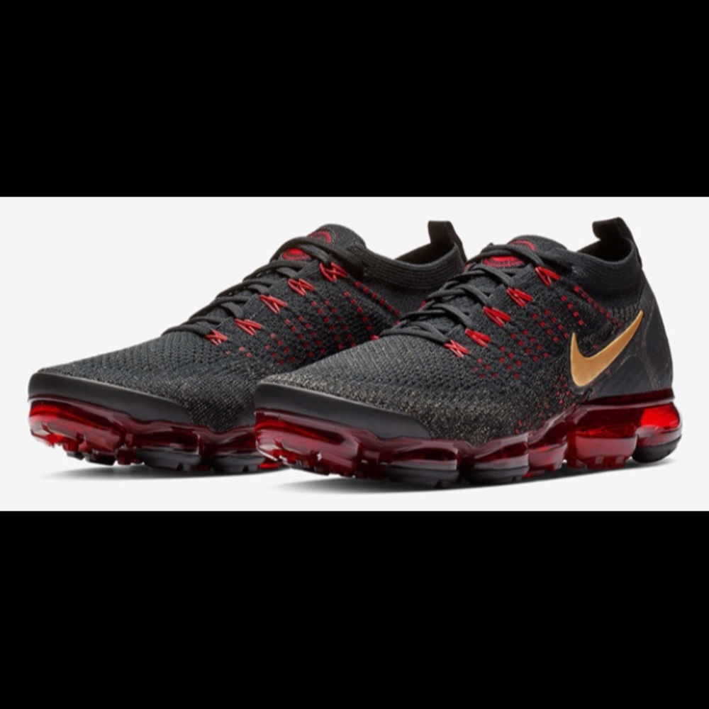 Nike Air Vapormax Flyknit 2 Chinese New Year Black Red CNY Mens AUTHENTIC